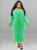 Plus Size Dresses Wmstar Women Dress O Neck Fashion High Waist Bandage Elegant Long Sleeve Fall Maxi Wholesale Drop