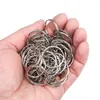 Keychains 50pcs Metal Blank Keyring Keychain Split Rings DIY Keyfob Key Lobster Clasp Pendant Chains Buckles Carabiner