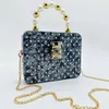 Borse a tracolla Acrilico Rinestones Sera Pearl Clu Borsa da festa per le donne Designer di lusso e borsa Borsa 2023 Nuovo in Fasion Cains CrossbodyH2422