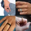 Cluster Ringe 2024 Mode Herren Modern Edelstahl Mesh Band Ring 4mm 8mm breit für Männer Frauen Retro Schmuck Geschenk Großhandel