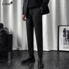 Men's Pants 2024 Clothing Office Lady Business Casual Fashion Formal Zipper Button Pockets Solid Color Handsome Spring Summer