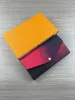 Diseñador de moda Mujer 3 colores Color degradado Carteras largas Bolso de pulsera de lujo Monedero iridiscente Pasaporte ID Titular de la tarjeta de crédito Cuero artificial con caja