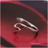 Wedding Rings Charm Open Snake For Women Men Adjustable Size Finger Valentines Day Gift Jewelry 2023 Drop Delivery Dh5D0