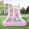 Casa gonfiabile bianca gonfiabile da 20 piedi in PVC commerciale da 20 piedi con scivolo e acquascivolo con vasca a sfera Castle Air Bouncer Combo 240127