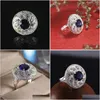 Wedding Rings Sier Color Ring Classic Exquisite Temperament Female Models Inlaid Zircon Hand Jewelry Birthday Giftwedding Drop Delive Dh3Ug