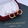 Dangle Earrings Fresh Water 11-12mm White Perfect Circle Strong Light Fine Micro Flaw Pearl Earring Ear Clip S925 Silver