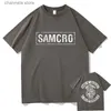 T-shirts hommes Sons of Anarchy SAMCRO T-shirt graphique double face Hommes Femmes Hip Hop Punk Rock Tees À Manches Courtes Été Casual Coton T-shirts T240202