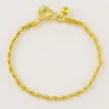 Charm Bracelets Saiye 2024 24k Real Gold Bracelet 3mm Twisted Rope Plated 남성 여성 웨딩 쥬얼리 선물