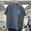 Designer de luxo mens t-shirts agradável lavado t-shirt homens mulheres vintage pesado tecido tee ligeiramente solto multicolor hvs9