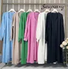 Kvinnors stickor Högkvalitativ hösten 2024 Solid Color Knit 2 Tvådelar Lång Cardigan Sexig V-Neck Slim Sweater Dress Set