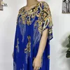 Ethnic Clothing 2024 African High Quality Loose Printed Cotton Dress Muslim Femme Summer Robe Big Scarf Traditional Islam Clothes