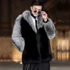 Designer Autumn/winter Mens Fur Coat Fashion Large Thickened Warm Mink Mid Length NJ91