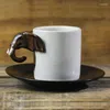 Кружки Креативная керамическая чашка с изображением животных Кружка с мультяшным слоном Ручная роспись Кофе с блюдцем Эспрессо