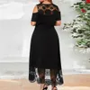 Zakresa długa sukienka dla kobiet odzież 2023 Summer Plus Size Elegancka sukienka Vestidos Kobieta czarna formalna sukienka 240124