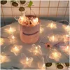 Party Decoration Party Decoration 1.5M 10 Led Butterfly Lights String Battery Outdoor Fairy Night Lamp Room Garland Curtain Gitls Brit Dhjph