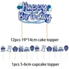 Party Decoration Happy Birthday Banner Dark Blue Garland Banners Dra flaggor DIY 30th 40th 50th 60th Supplies Dekor gåva