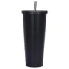 Bouteilles d'eau 500 750 ml tasse de paille avec couvercle café réutilisable en plastique gobelet tasse givrée bouteille boisson portable grande capacité thé au lait