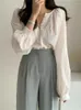 Blusas de mujer Colorfaith 2024 elegante Vintage Oficina señora moda coreana Primavera Verano camisas salvajes Tops BL3198