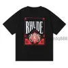 Printemps été Rhude t-shirt homme chemises femmes T-shirts Skateboard surdimensionné hommes à manches courtes T-shirt marque de luxe hommes T-shirts taille américaine S-xxl DV00