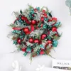 Decorative Flowers Red Christmas Wreath For Front Door Gold Window Wall Decorations 2024 Garland Ornament Guirnalda Navidad