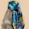 Szaliki 90 90 cm szaliki moda plażowa filta przeciwsłoneczna jedwab 2024 Europa i Ameryka Kerchief Print Square Bandannas