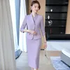 Two Piece Dress Est 2024 Spring Summer Formal Blazers Women Business Suits With Jackets Coats And Skirts Professional Career Sets