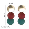 Boucles d'oreilles pendantes Vintage 3 couleurs, goutte ronde inégale en métal pour femmes, déclaration géométrique, mode bijoux européens cadeau 2024