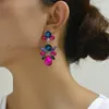 Dangle Earrings Charm Luxury Design Original Shiny Rhinestone Glass Flower Decor Drop For Women Boho Trend Wedding Party Jewelry