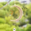 Crystal Dream Catcher Moon Suncatcher Wiszący dekoracja Rainbow Sun Catcher Prism Crystal Moon Ornament do okna ogrodu patio 240119