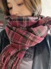 Imitation kashmir kvinnor halsduk vinter preppy stil vintage rutig scarve pashmina mujer foulard filt wrap sjal pareo