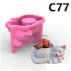 Outils d'artisanat Chaton mignon Plante charnue Pot de fleur Sile Moule Chat Succent Pot de fleurs Béton Gel de silice Décor à la maison Gypse Mod Drop Deliv Dhzkz