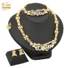Strands Aniid Dubai Xoxo Crystal Bears Naszyjnik Zestaw Afrykańskie luksusowe złote biżuterię Zestawy biżuterii ślubne Bankiet Luksusowe prezenty