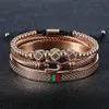 Luxury Brand Red Green Micro Zirconia Bangles Bracelets Stainless Steel Jewelry Set Men Women Cable Wire Black Bangle Lover Gift240125