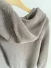 秋のスパンコールのジップフード付きジャケットカジュアルファッションコットン女性のスウェットシャツ編みカーディガン女性衣類高品質B '*C 240119