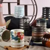 Japansk stil koppar keramiska tedryck kopp vinuppsättning och koreanska sushi bordsartiklar set keramik hemrestauranger 240129