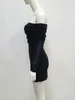 Casual Dresses 2024 Sexy Women One Line Neckline Card Shoulder Bandage Dress Bodycon Mini Black Celebrity Cocktail Evening Party Vestidos