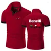 Herrpolos 2024 Benelli TRK 502X Summer Polo Shirt Printing Casual High Quality Cotton Sort ärm Harajuku Classic Top T-shirt