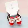 Hårtillbehör 2st/Set Christmas Scrunchie For Kid Girl Elk Elastic Band Cute Rubber Cartoon Ponytail Holder Tie Accessory