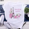 Dames t shirts mode tops t-shirt harajuku paris eiffel toren print shirt casual streetwear korte mouw vrouwelijke t-shirts kleding