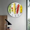 Wall Clocks Fruit And Vegetable Silent Living Room Decoration Round Clock Home Bedroom Kitchen Decor