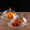 Assiettes Creative Glass Pumpkin Cake Stand Decorative Compote Dessert Serving Tray with Cover Table Vérinion Ustensile Feast Ustensile