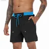 Herrshorts tyhen Mens Swim Trunks Snabbt torr badkläder surfbräda shorts med blixtlåsfickor och mesh foder T240202