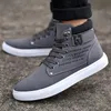 Herrskor mode manliga stövlar mens casual sneaker hightop bräda sko retro snörning upp män skor zapatos hombre 2023 koreansk 240126