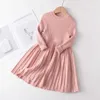 Girl's Dresses New Years Red Long Sleeve Sweater Dress Girls Princess Baby Girl Clothes Sweet Tutu Party Dresses Christmas Little Girl Clothes