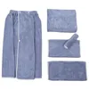 Towel 5pcs Superfine Fiber Soft Bathrobe Beauty Salon Bed Sheet Comfortable Turban Chest Sofa Massage SPA Bath Dress