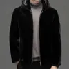 Short Hooded Fur Coat for Mens Winter Thick Insulation Business Leisure Integrated Gold Mink RTHO