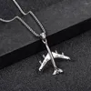 Colares Pingente Megin D Aço Inoxidável Titanium Avião Hip Hop Colar Correntes Colar Para Homens Mulheres Casal Amigos Presente Moda Jóias