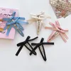 Hårtillbehör 2st Sweet Ribbon Bow Hairpin Set Elegant Simple Stora Clips Barrettes Hairgrips 2024 Fashion Headwear