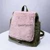 Backpack Style Faux Fur Plus Contrasting Colors Bags For Women Luxury Designer andbag Purses 2024 New In Fasion Large Capacity ToteH2422