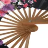 Statuette decorative Ventaglio pieghevole tascabile giapponese con fiori di ciliegio Circolare Regalo di decorazione per feste per abbinamento quotidiano